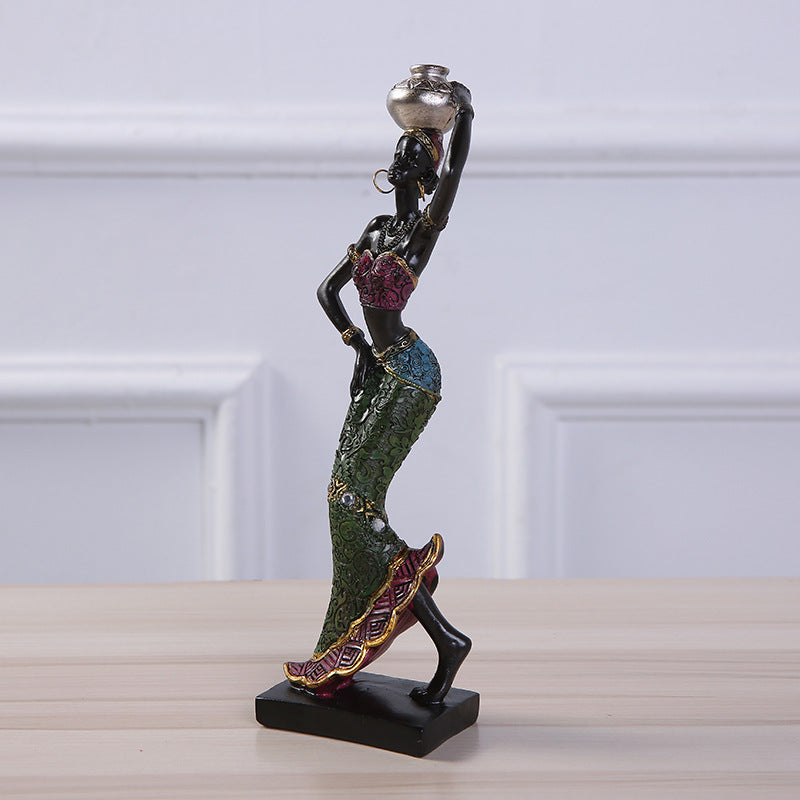 Handcrafted African Ethnic Style Female Figurine for Home Decoration and Gifts