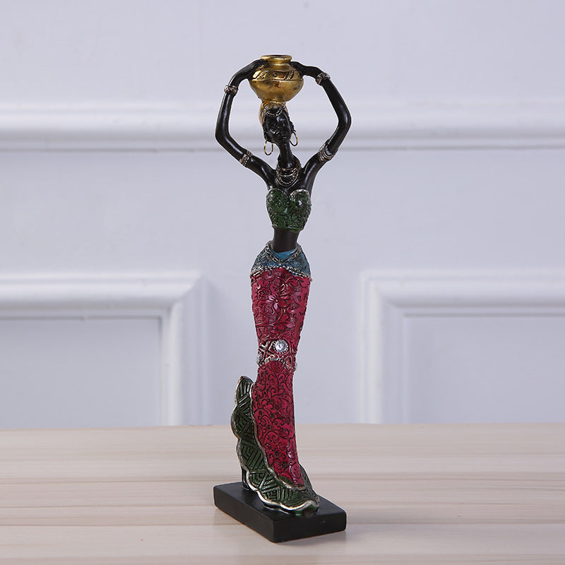 Handcrafted African Ethnic Style Female Figurine for Home Decoration and Gifts