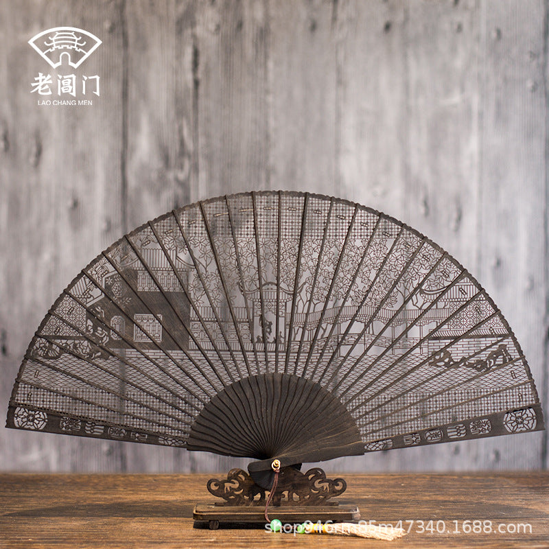 Suzhou Sandalwood Folding Fan - Handcrafted Chinese Artisan Fan