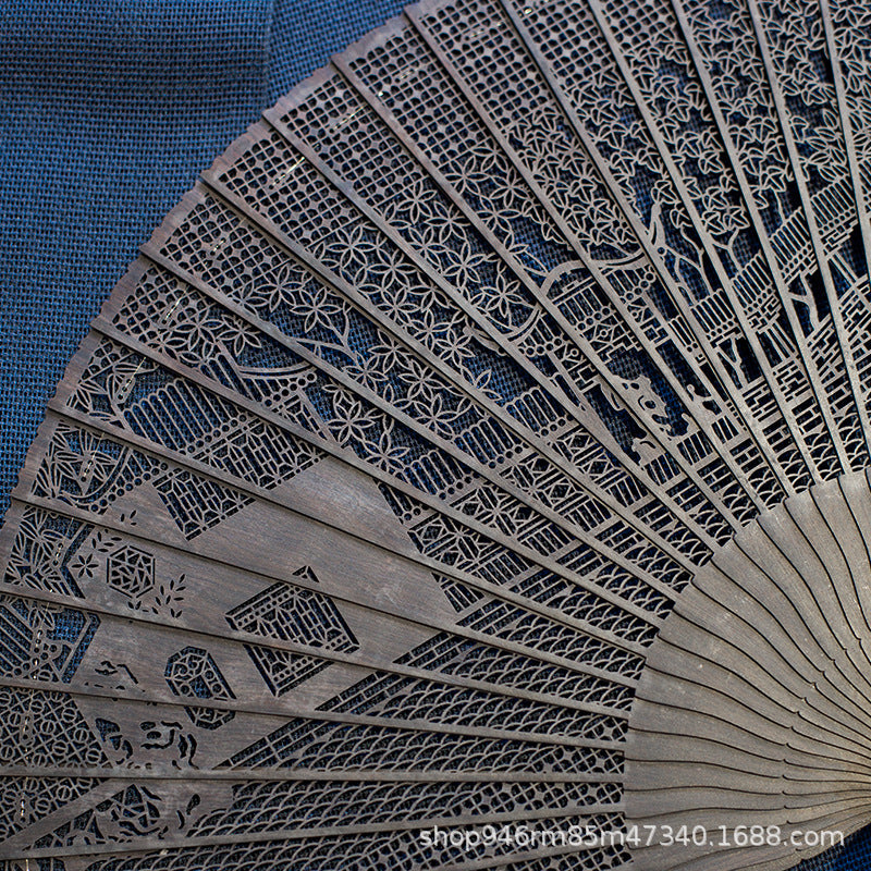 Suzhou Sandalwood Folding Fan - Handcrafted Chinese Artisan Fan