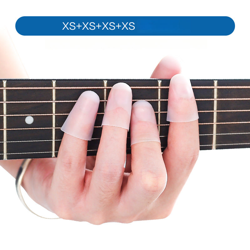Silicone Guitar Finger Protectors - 0.25mm Thin Left-Hand Pads for Guitar/Ukulele