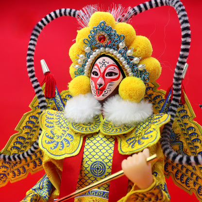 Beijing Opera Face Mask Doll – Handcrafted Silk Figurine, Traditional Chinese Art