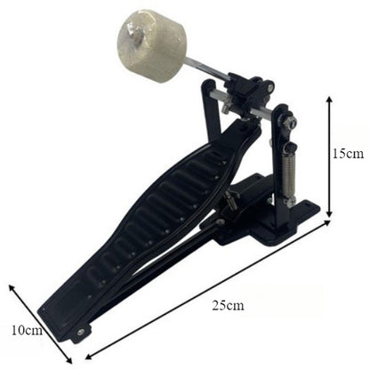 Aluminum Bass Drum Pedal - Single Chain Drive Kick Pedal for Drum Set (Silver/Black, 25x15x10cm, 700g)