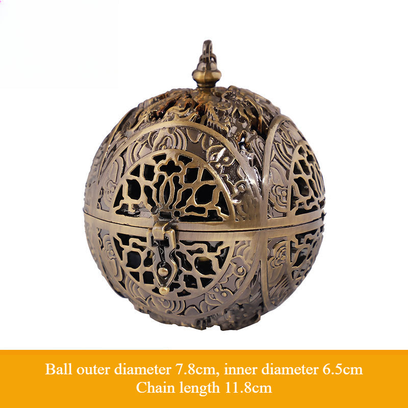 Vintage Copper Incense Sphere - Hollowed Aromatic Ball for Aromatherapy & Home Decor