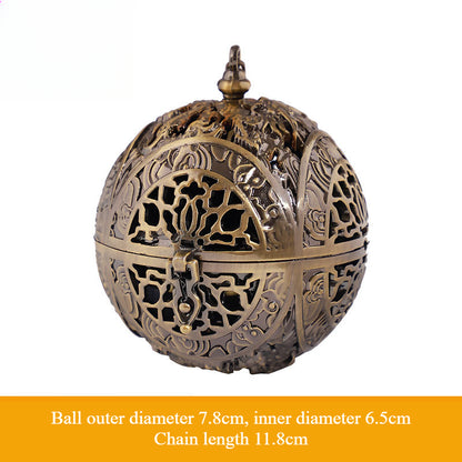 Vintage Copper Incense Sphere - Hollowed Aromatic Ball for Aromatherapy & Home Decor