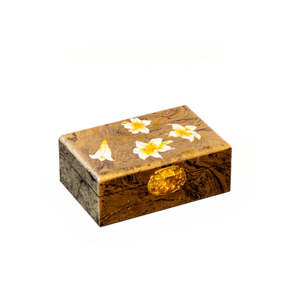 Artisan Lacquer Jewelry Box - Handcrafted Chinese Heritage Piece in Solid Wood, Vintage Floral Storage Case