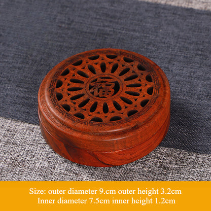 Rosewood Incense Holder - Stylish Hollow Carved Wooden Box for Home, Meditation & Relaxation