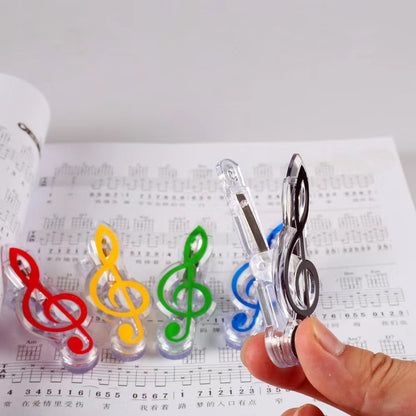 Music Sheet Clip for Trumpet - Creative Note-Shaped ABS Clip (5 Colors, 7x2.7cm)