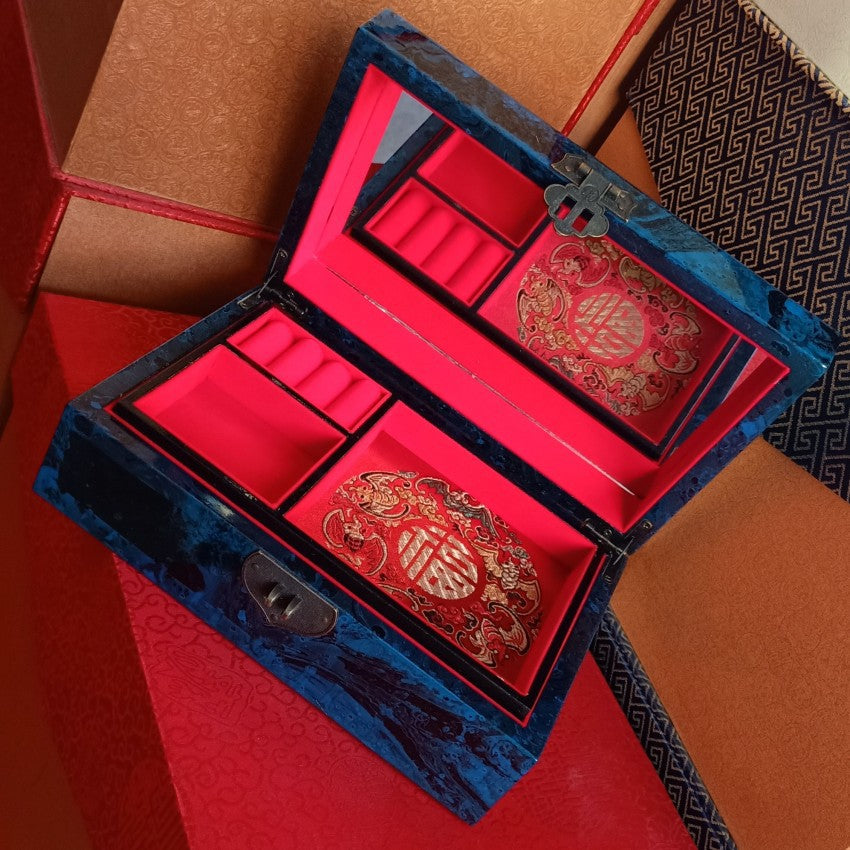 Lacquer Jewelry Box - Wooden Jewelry Organizer with Spacious Drawers, Perfect Gift for Women, Elegant Jewelry Storage Box for Birthday/Anniversary/Housewarming Present