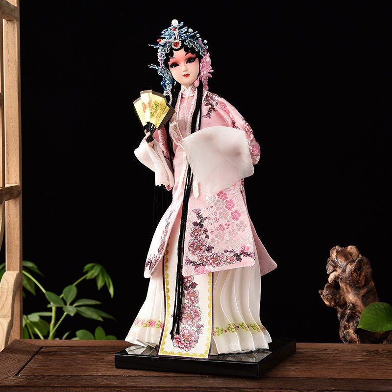 Silk Chinese Opera Doll – Handcrafted Figurine for Home Décor and Small Gift