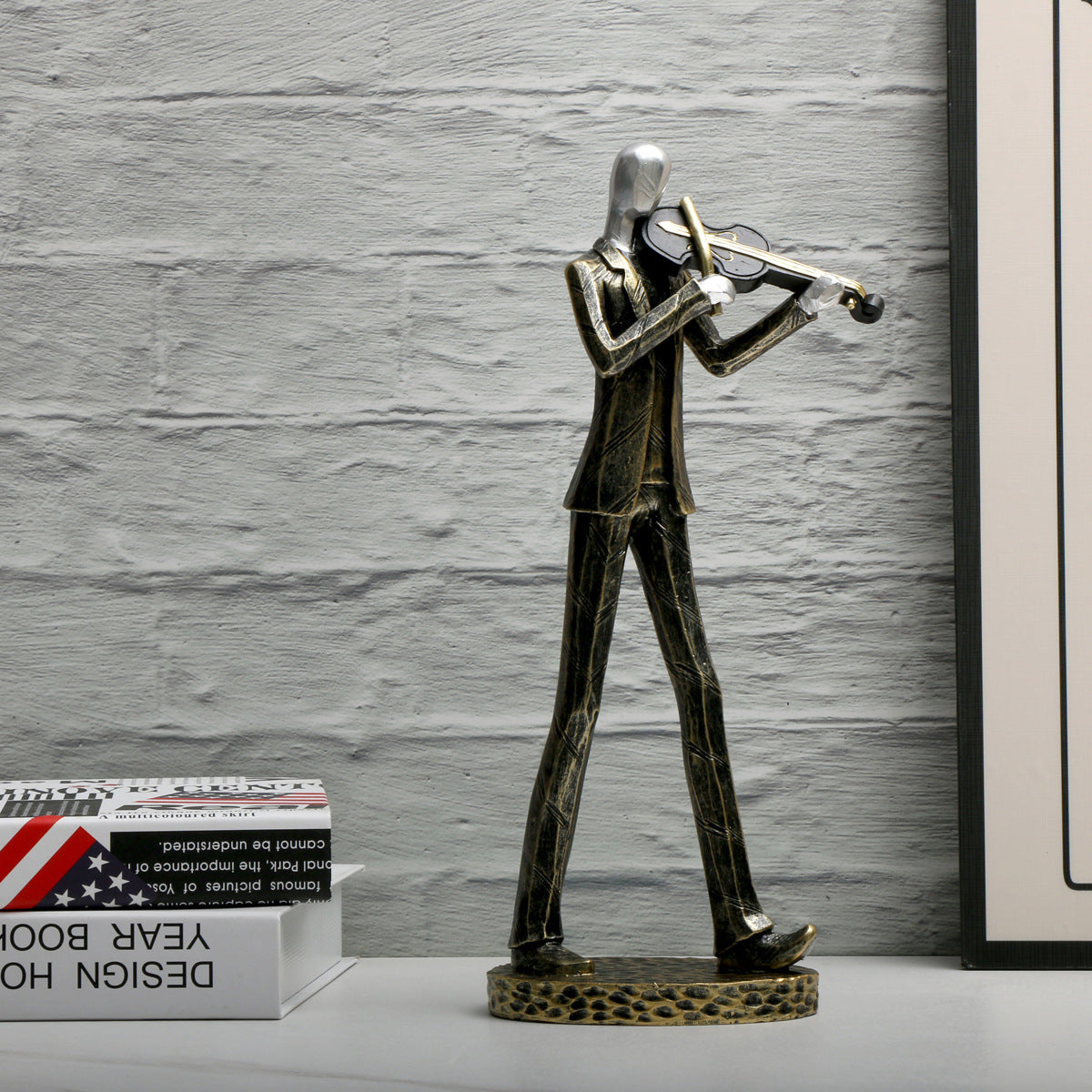 Unique Nordic Resin Sculpture Modern Musician Figurine, Elegant Home Decor Art Piece for Contemporary Spaces