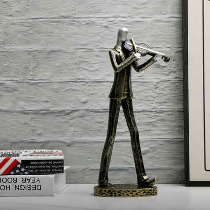 Unique Nordic Resin Sculpture Modern Musician Figurine, Elegant Home Decor Art Piece for Contemporary Spaces