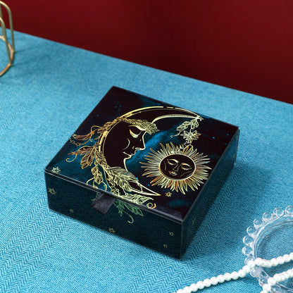 Sun, Moon & Stars Jewelry Box - Unique Tarot-Themed Jewelry Organizer, Stylish Storage Box
