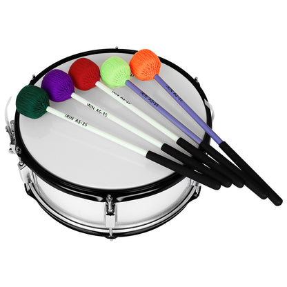 Jumbo Percussion Mallets for Marimba/Chimes – 5-Color Non-Slip Wrapped Mallets with Shock-Absorbing Core