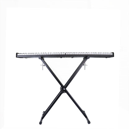 Adjustable Double-Braced Keyboard Stand - Foldable X-Type with 7 Height Settings (31-96cm) & Non-Slip Pads