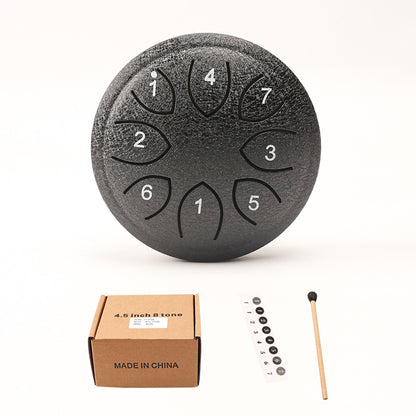 4.5-inch 8-Note C Key Steel Tongue Drum - 11cm Handpan with Mellow & Stable Sound (321g)