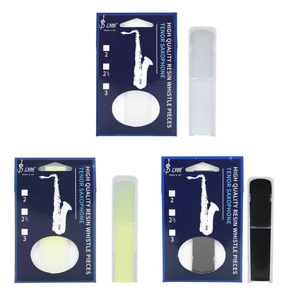 2.5 Tenor Saxophone Resin Reeds – Unbreakable ABS-Like Synthetic Reeds 3-Color Set (Black/White/Yellow) – Pre-Packed Moisture-Proof Reeds
