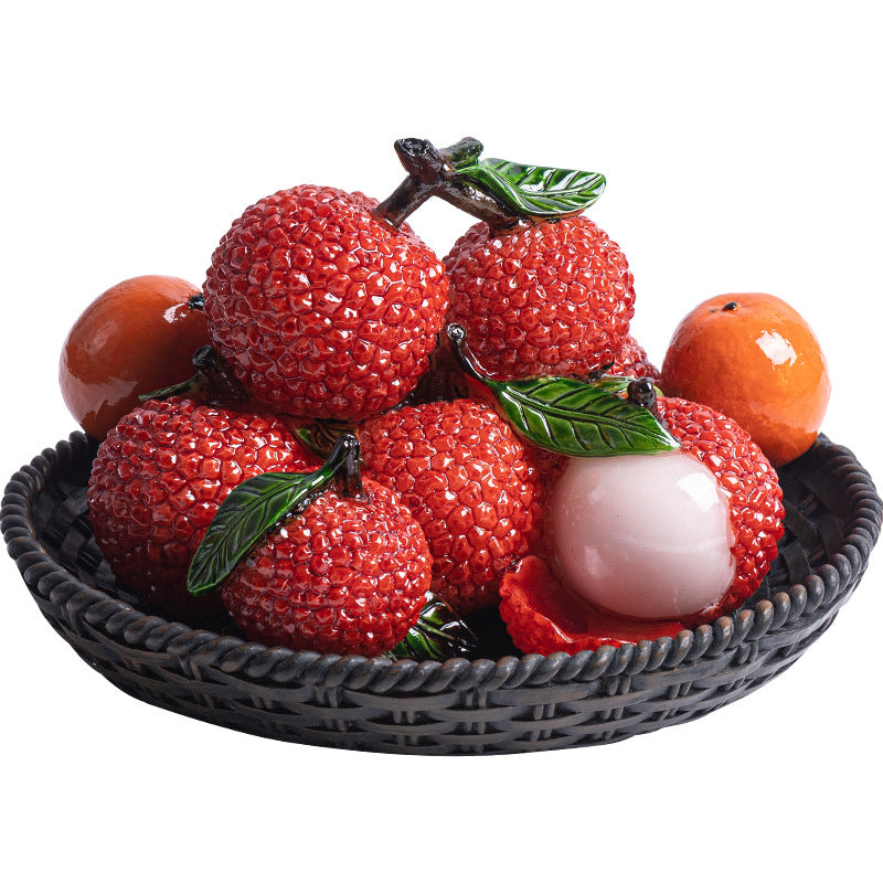 Litchi & Tangerine Tea Pet Set - Color-Changing Ceramic Decor for Tea Table (Thermochromic Design)