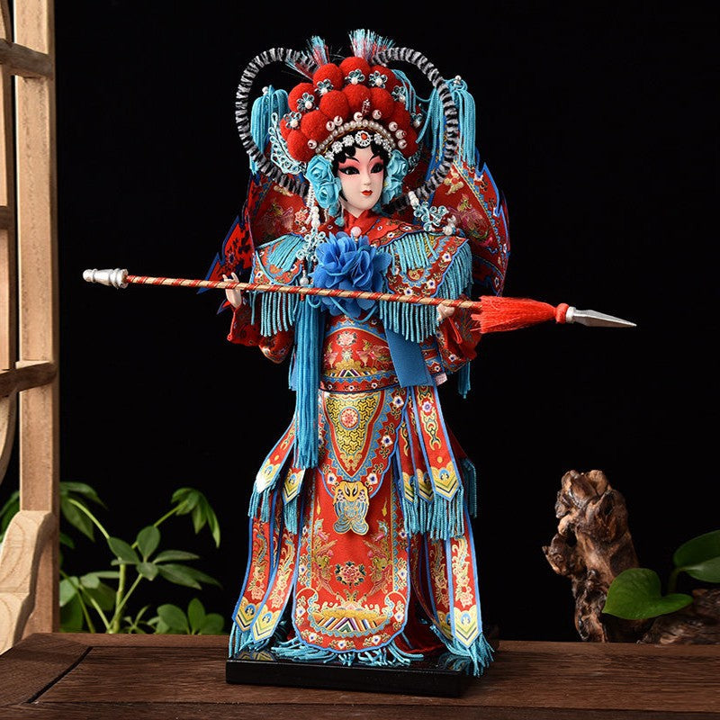 Silk Chinese Opera Doll – Handcrafted Figurine for Home Décor and Small Gift