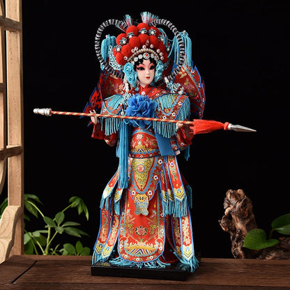 Silk Chinese Opera Doll – Handcrafted Figurine for Home Décor and Small Gift