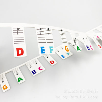 Music Note Keyboard Stickers – 88-Key Piano Label Set with Staff for Easy Navigation