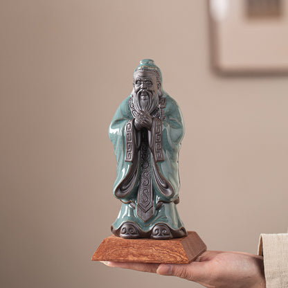 Ceramic Confucius Statue - Handcrafted Historical Figure Decor for Study & Living Room