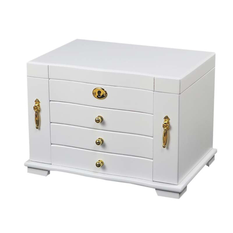 European Style Luxury Jewelry Box - Large Capacity Necklace & Earring Organizer with Lock