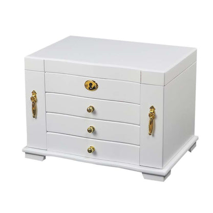 European Style Luxury Jewelry Box - Large Capacity Necklace & Earring Organizer with Lock