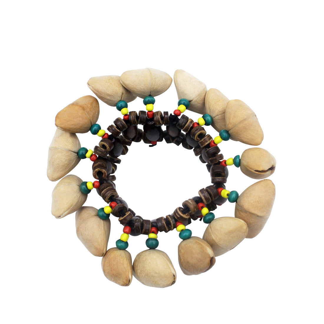 Indonesian Handmade Dora Fruit Shell Shaker - Natural Wooden Rhythm Instrument for Dance Performances & African Drums (Ethnic Percussion Accessory)