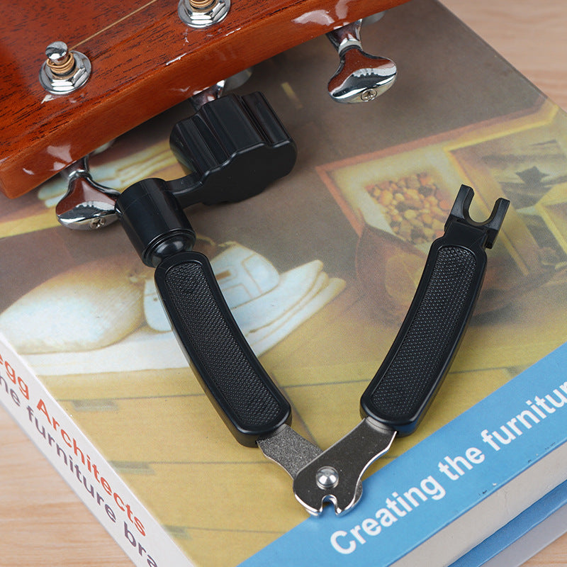 3-in-1 Guitar String Tool Set - Includes String Winder, Bridge Pin Puller & String Cutter for Acoustic Guitars