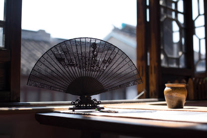 Suzhou Sandalwood Folding Fan - Handcrafted Chinese Artisan Fan