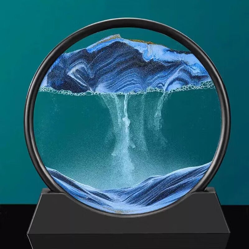 3D Liquid Sand Display – Mesmerizing Sand Art Sculpture for Desk, Living Room, and Office