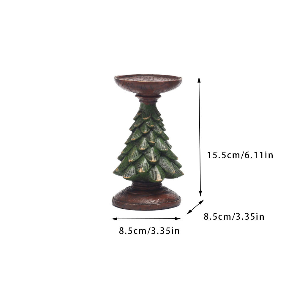 Christmas Tree Candleholder Sculpture for Living Room Decoration