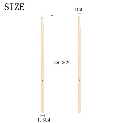 12-Pair 7A Drum Sticks - Maple Wood Drumsticks for Beginners and Professionals