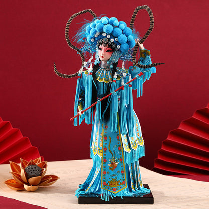 Silk Chinese Opera Doll – Handcrafted Figurine for Home Décor and Small Gift