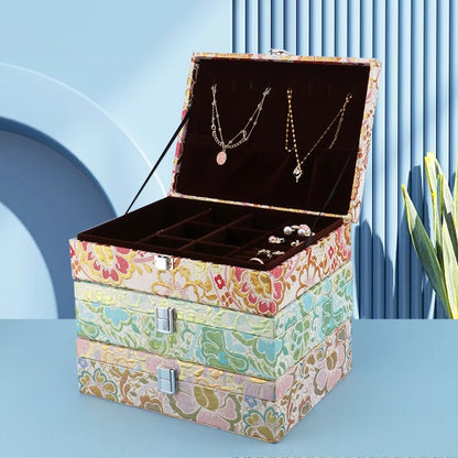French Vintage Jewelry Box - Elegant Ring & Necklace Organizer, Premium Jewelry Display Case