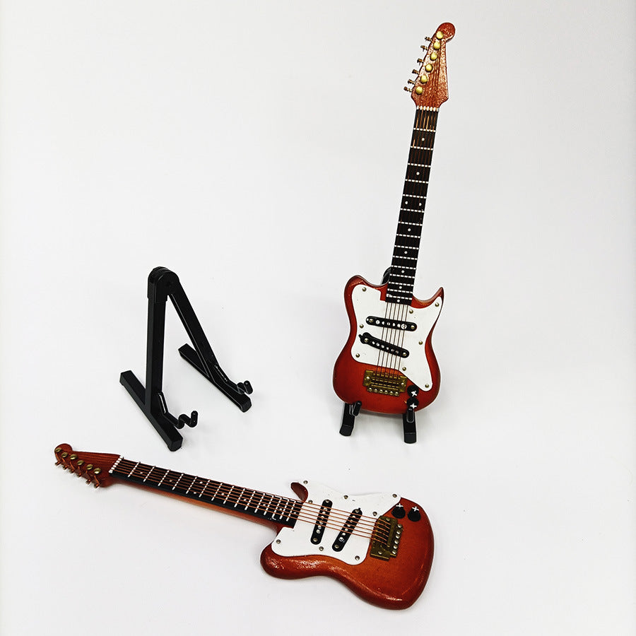 Mini Electric Guitar Model Mini Musical Ornament Mini Guitar Handicraft Ornaments Guitar Decorations for Gift