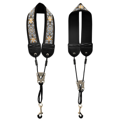 Adjustable Cotton Saxophone Neck Strap – Padded Lining, Double-Stitched with Metal Swivel Hook (Alto/Tenor)