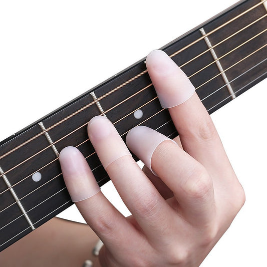 Silicone Guitar Finger Protectors - 0.25mm Thin Left-Hand Pads for Guitar/Ukulele