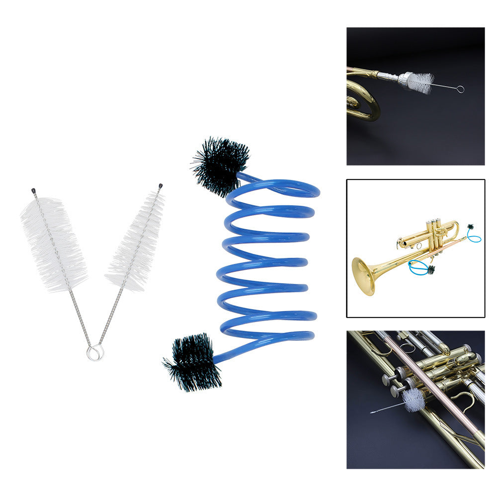 Trumpet Cleaning Kit - Snake Brush, Mouthpiece Brush & Valve Brush (3-Piece Brass Instrument Maintenance Set)