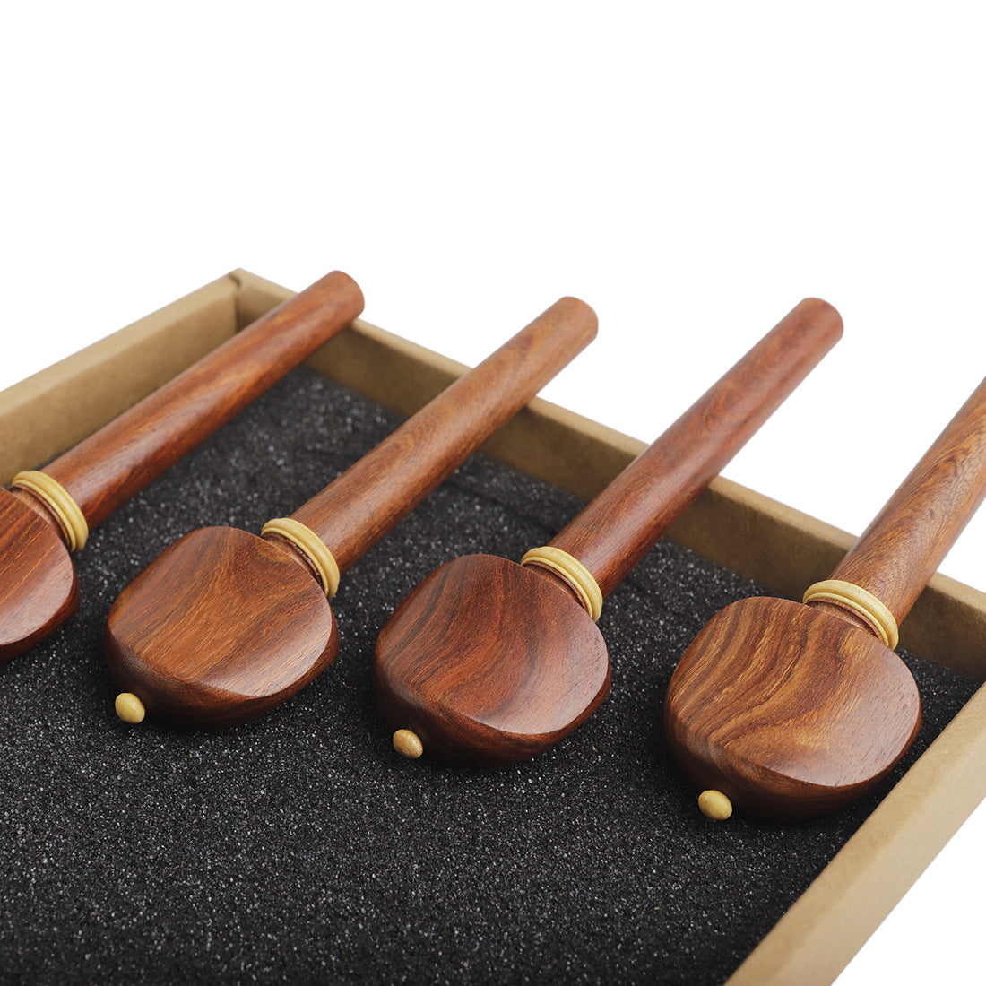 Premium Rosewood Cello Pegs with Boxwood Inlay - Set of 4, Durable and Decorative Cello Accessories