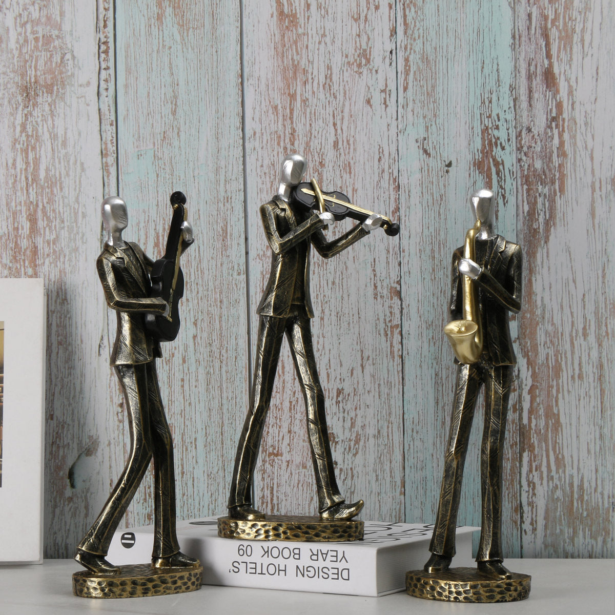 Unique Nordic Resin Sculpture Modern Musician Figurine, Elegant Home Decor Art Piece for Contemporary Spaces