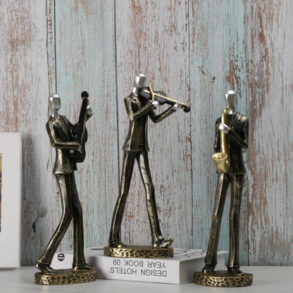 Unique Nordic Resin Sculpture Modern Musician Figurine, Elegant Home Decor Art Piece for Contemporary Spaces