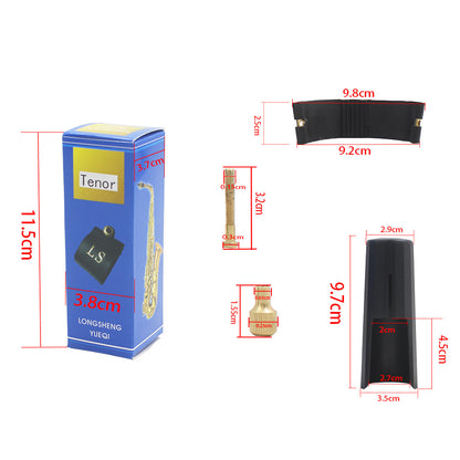 Professional Saxophone Ligature & Cap Set – Universal Fit for Tenor/Alto/Soprano (Leather & PVC) – Air-Tight Grip for Pure Tone Projection