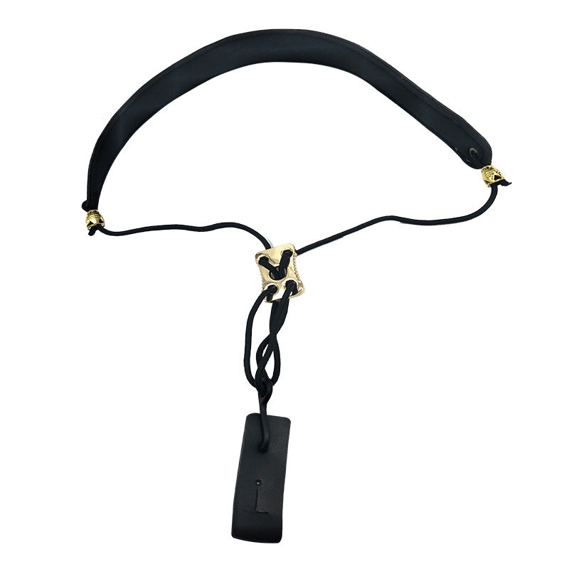 Clarinet/Oboe/Bassoon Neck Strap - Adjustable Leather & Nylon Strap with Metal Hook (4cm Wide, 43-58cm Length)