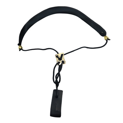 Clarinet/Oboe/Bassoon Neck Strap - Adjustable Leather & Nylon Strap with Metal Hook (4cm Wide, 43-58cm Length)