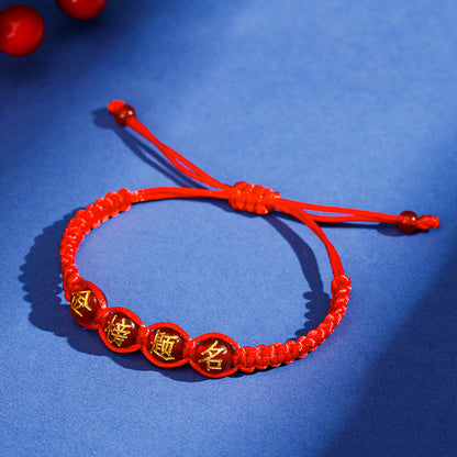 Handwoven Red String Bracelet - Gold List Success Gift for Students