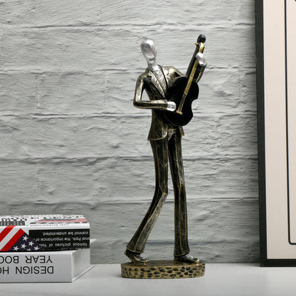 Unique Nordic Resin Sculpture Modern Musician Figurine, Elegant Home Decor Art Piece for Contemporary Spaces