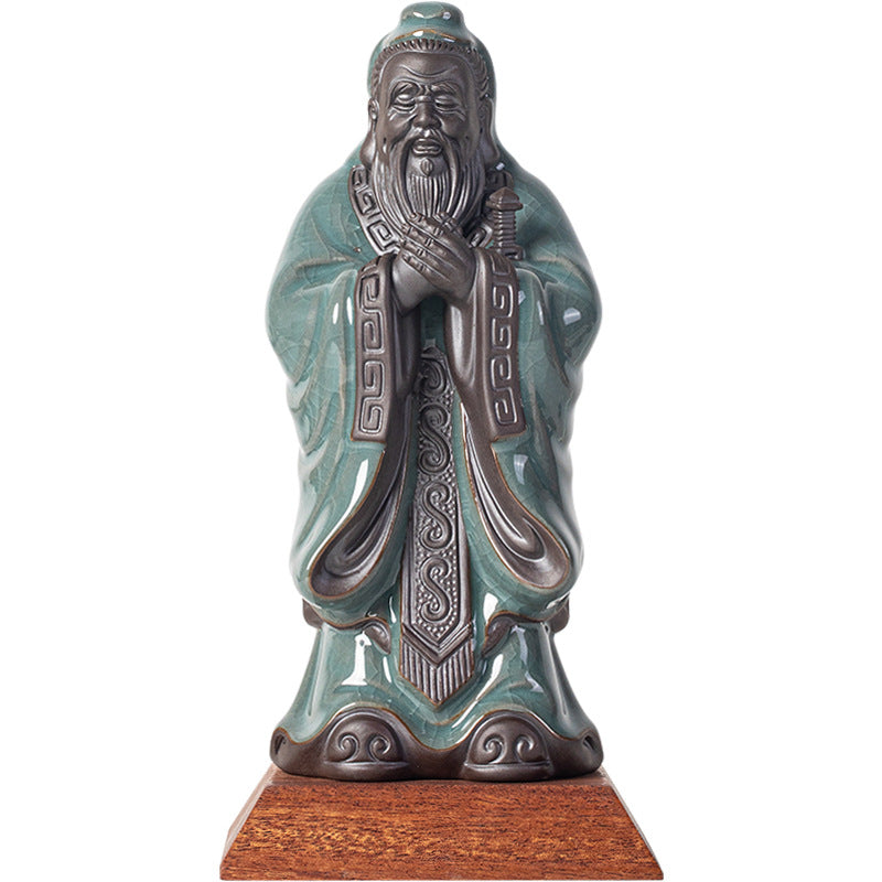 Ceramic Confucius Statue - Handcrafted Historical Figure Decor for Study & Living Room