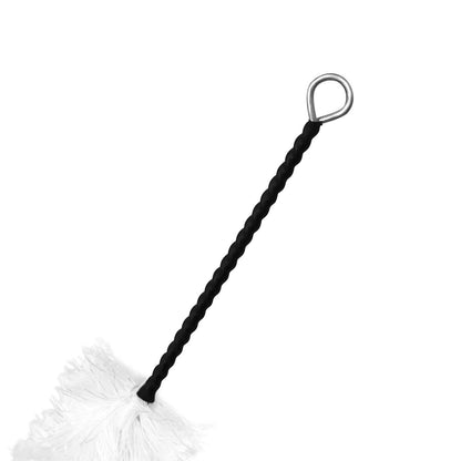 Professional Flute Cleaning Rod – Cotton Swab with Anti-Scratch Rubber Tip & Ergonomic Grip (White) – Non-Shedding Wind Instrument Care Tool